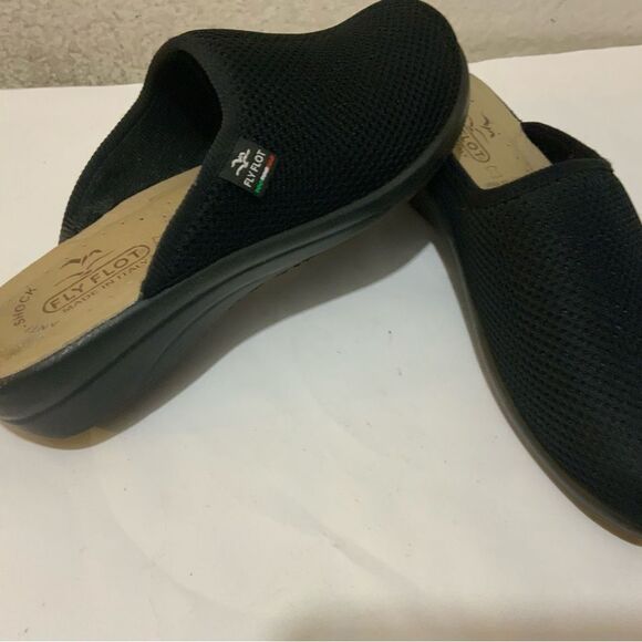 Fly Flot Black Clogs Shoes Women's Size 7 Made in Italy - Picture 3 of 6